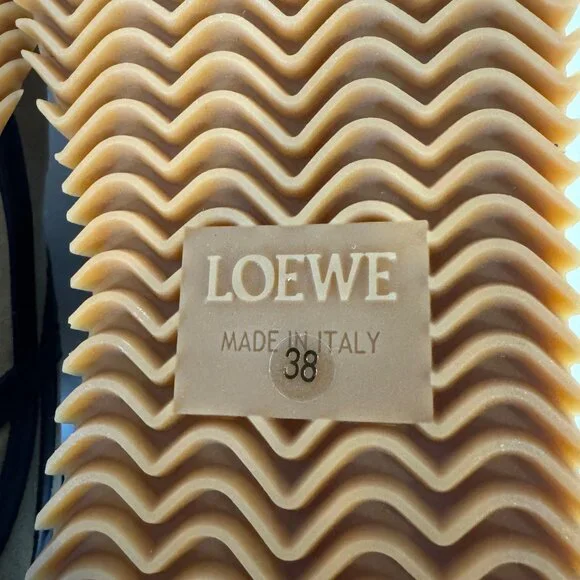 Loewe Flow Runner 2.0 Sneakers Gold Black Suede Nylon EU 38 US 8 LFR2282X05 - Picture 9 of 15